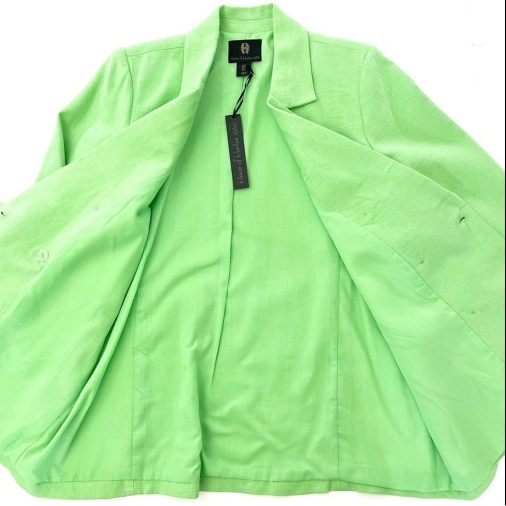 House Of Harlow 1960 Linen Blend Boxy Fit Double Breasted Jacket LG NWT - Picture 7 of 11